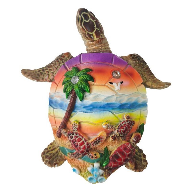 Resin turtle coasters and tabletop decor set