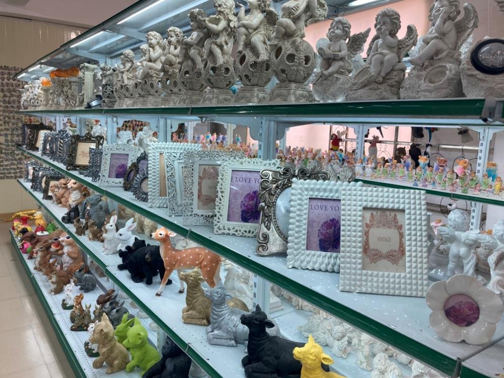 Polyresin photo frame collection arranged for visual retail