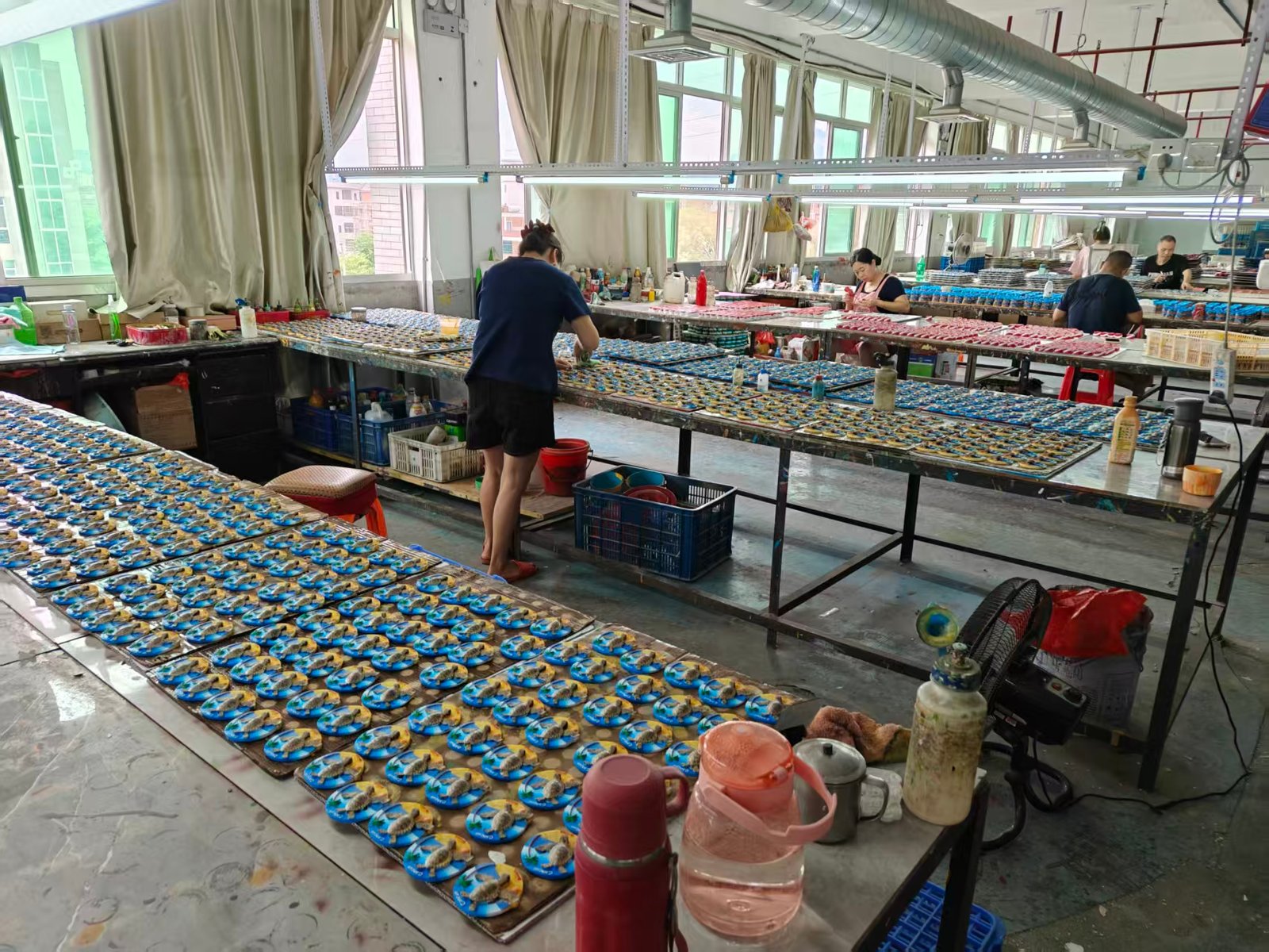 Resin painting production floor